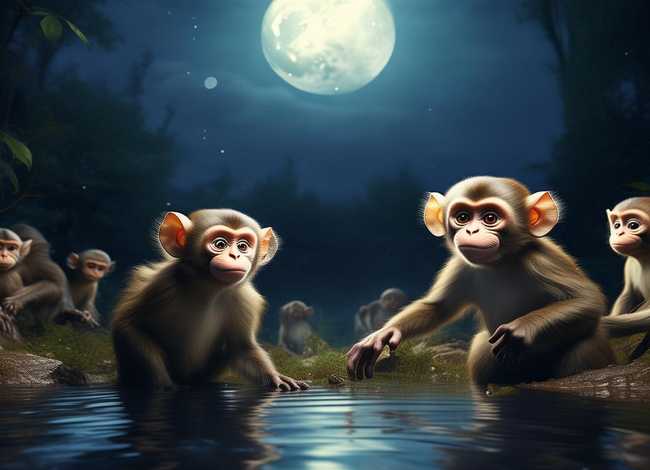儿童睡前故事猴子捞月 - 幼儿睡前故事猴子捞月