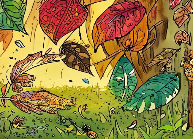 树叶绘本故事；树叶绘本故事图画