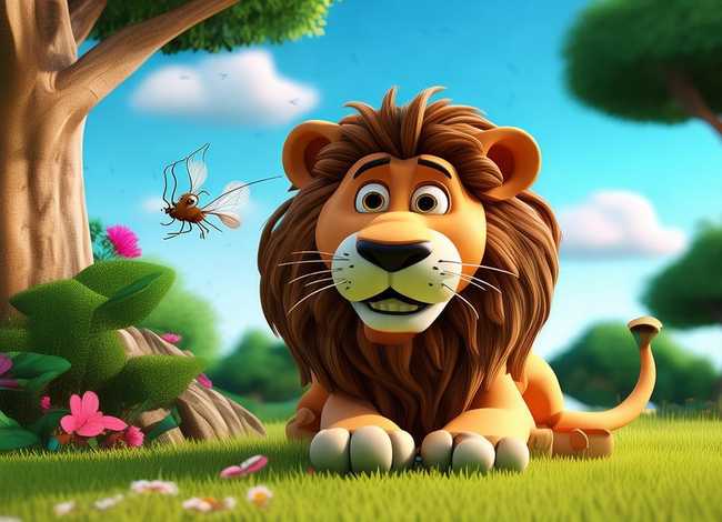 儿童故事绘本狮子和蚊子；狮子和蚊子儿童绘本故事的视频