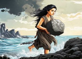 精卫填海故事儿童连环画（成语故事精卫填海连环画）