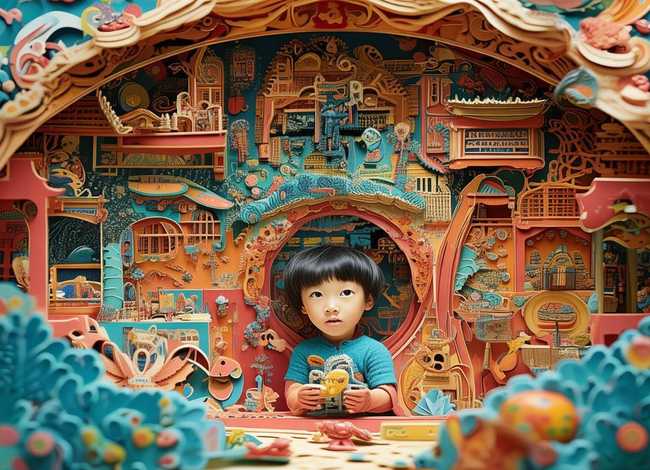 成语故事儿童立体画，成语故事立体剪贴画