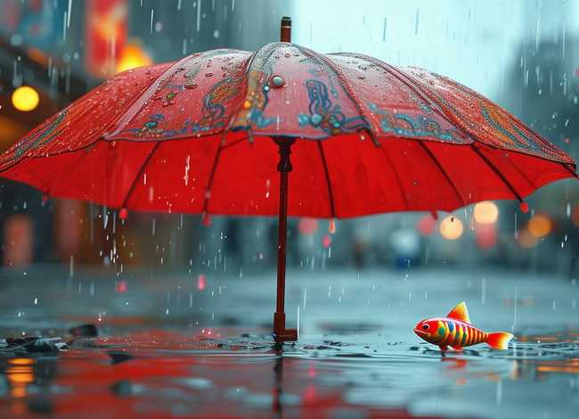 雨伞的小故事gif；雨伞的小故事