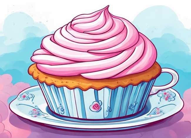 关于杯子蛋糕的简笔画彩色；关于杯子蛋糕的简笔画彩色版