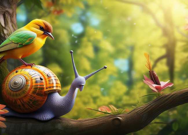 讲故事蜗牛，讲故事蜗牛与黄鹂鸟的故事视频播放