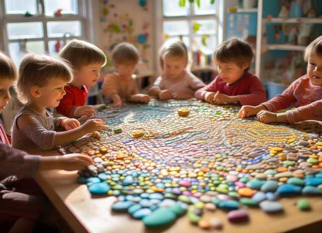 幼儿石头拼图；幼儿园石头拼图