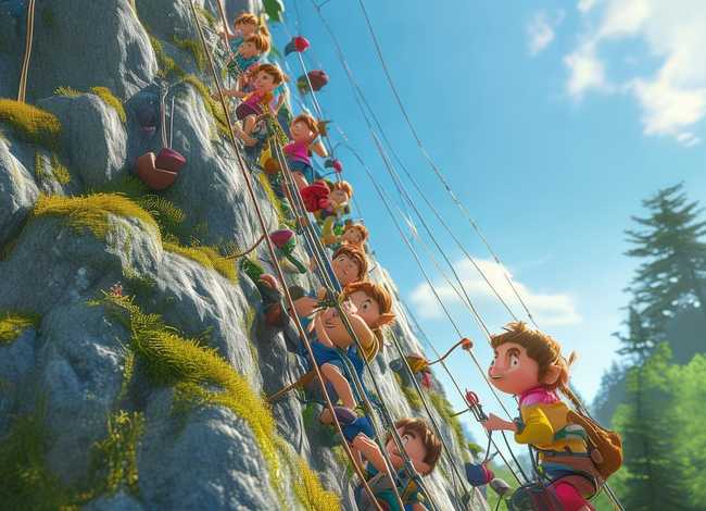 儿童攀岩故事动画（攀岩 儿童画）