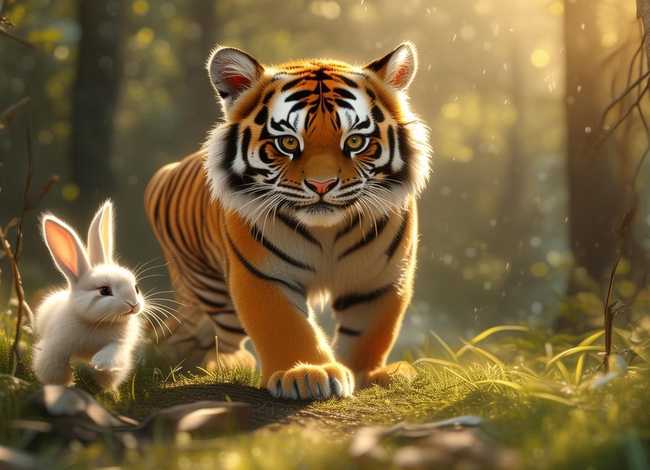 儿童故事老虎和小白兔（老虎和小白兔的故事作文）