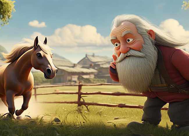 塞翁失马的儿童故事ppt，塞翁失马的故事动画