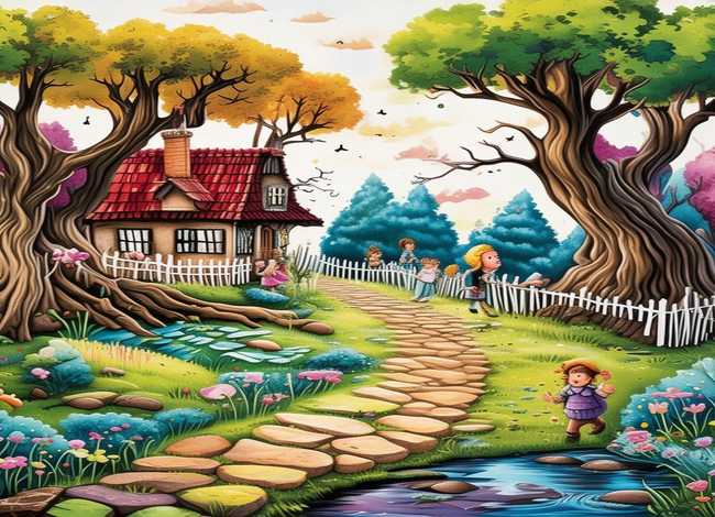 四年级童话故事场景绘画、四年级童话故事绘本绘画作品