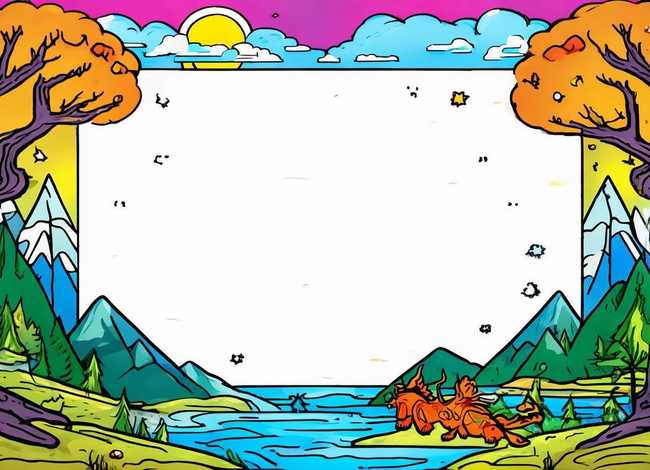 神话故事儿童画手抄报 神话故事手抄报简笔画 模板