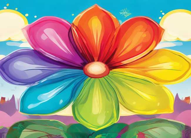 儿童故事七色花封面简单；七色花绘本故事封面