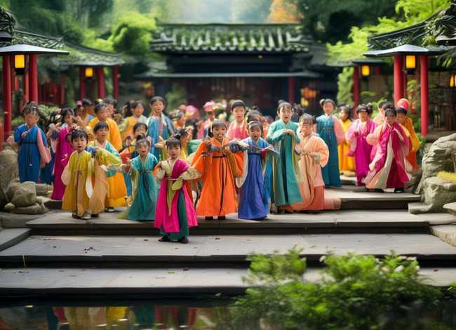 儿童国学汉服小故事表演；儿童汉服国学服