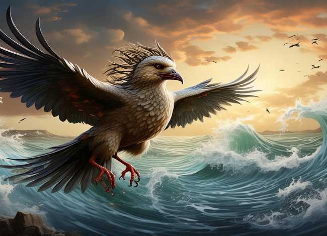 精卫填海故事图片素材；精卫填海故事图片素材简单