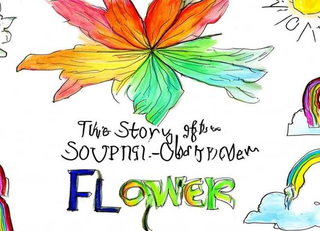 儿童故事七色花封面简单手抄报简单；七色花故事手抄报简笔画