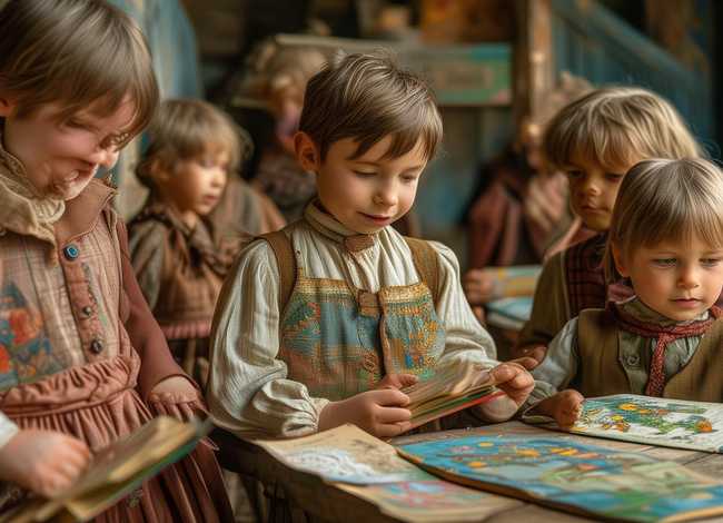 沂蒙红色故事儿童连环画（一幅沂蒙红色故事的画）