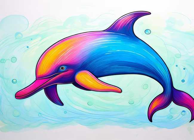 海豚儿童画又简单又漂亮；海豚儿童画又简单又漂亮图片