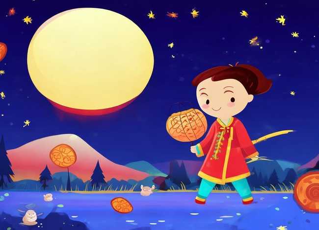 儿童中秋节图画简单又漂亮，儿童中秋节图画简单又漂亮图片