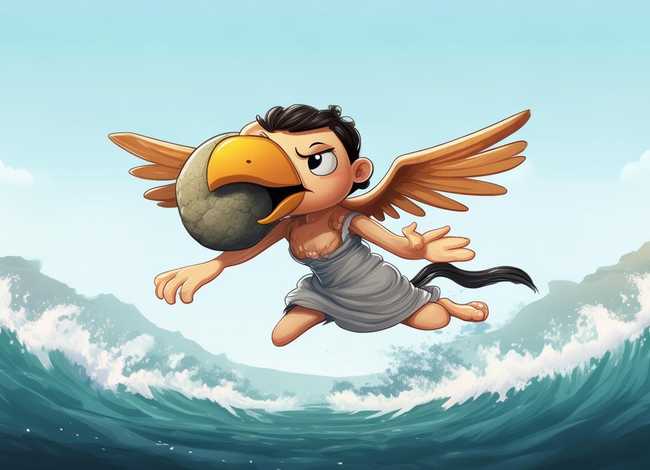 精卫填海儿童画大全，精卫填海简笔画大全 卡通