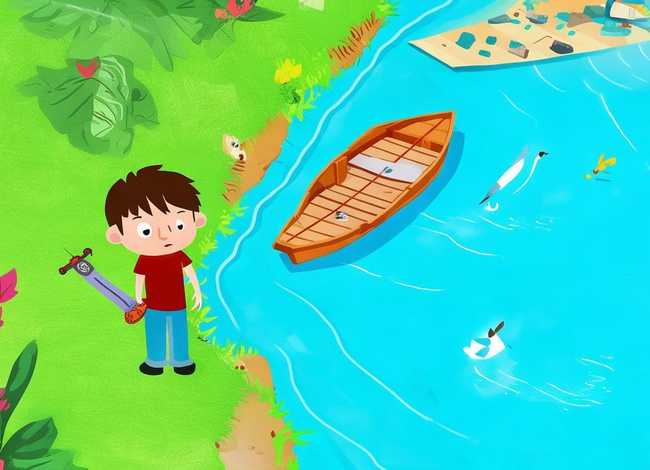 刻舟求剑成语故事儿童版图片；刻舟求剑的成语故事图片