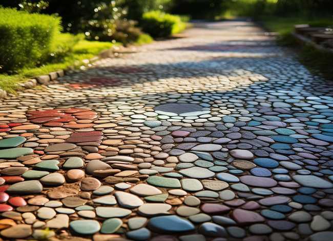 庭院石拼图大全；庭院石材拼花图片大全集