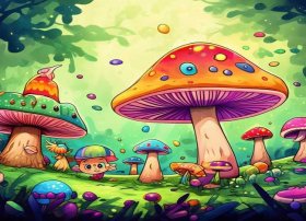 蘑菇儿童画 - 蘑菇儿童画范画