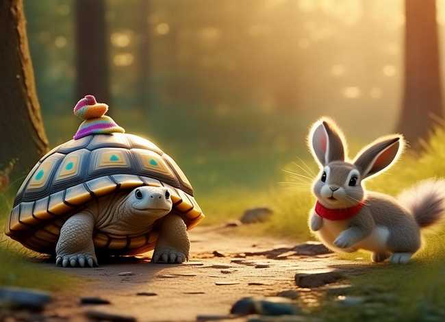 儿童睡前故事讲故事龟兔赛跑 - 宝宝睡前故事龟兔赛跑语音