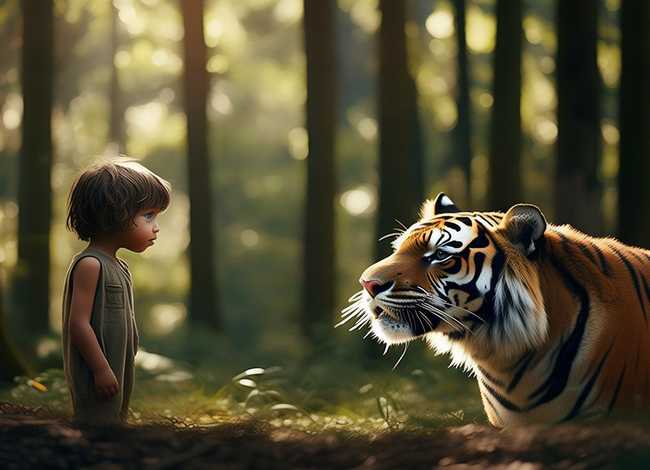 寓言故事老虎与小孩 - 寓言故事老虎与小孩图片