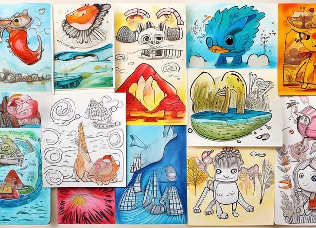 儿童线描画作品图 - 儿童线描画图片大全 优秀作品