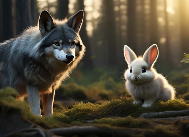 大灰狼故事睡前故事 - 小白兔与大灰狼故事睡前故事