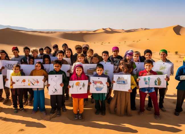 沙漠儿童画 沙漠儿童画一等奖 沙漠儿童画 沙漠儿童画一等奖