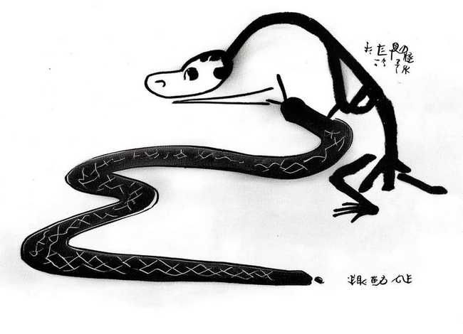 成语故事画蛇添足简笔画（画蛇添足成语故事插图简笔画）