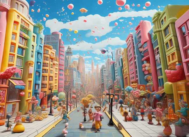 儿童城市画35岁 少儿画城市