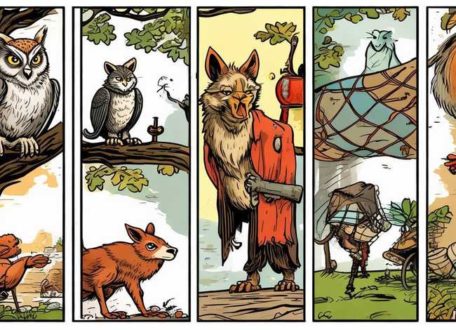 古代寓言故事连环画、古代寓言故事连环画竖版的六格板