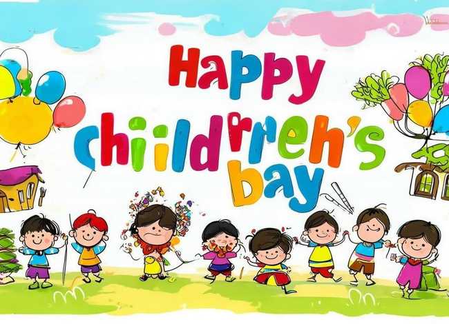 儿童节英语海报 儿童节英语海报图片 手绘