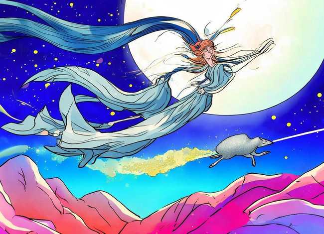 神话故事小报嫦娥奔月；小学生神话故事手抄报 嫦娥奔月