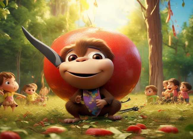 儿童故事猴吃西瓜；讲故事猴吃西瓜