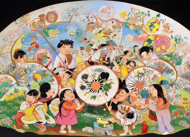 扇子画儿童团扇 - 扇子画儿童团扇图片