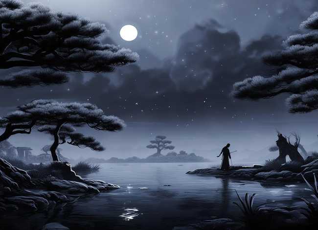 黑白古诗图片；黑白古诗图片唯美