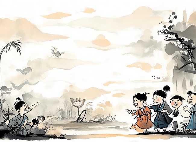 儿童水墨画神话故事；水墨画绘本故事