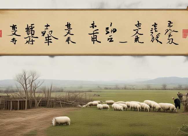 亡羊补牢成语故事拼贴画 - 成语亡羊补牢图画和故事