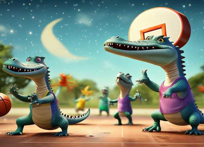 儿童故事鳄鱼篮球赛；鳄鱼会打篮球吗故事视频