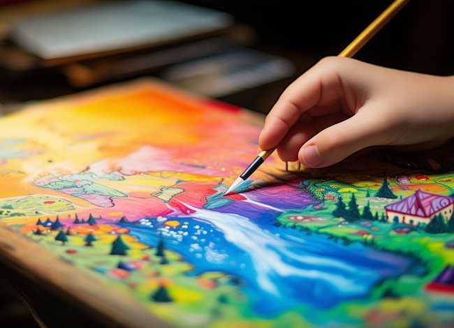 故事涂色画（播放涂色的图的故事）