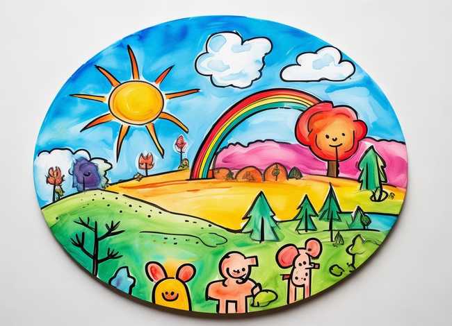 儿童水粉画作品图片（儿童水粉画作品图片圆形）