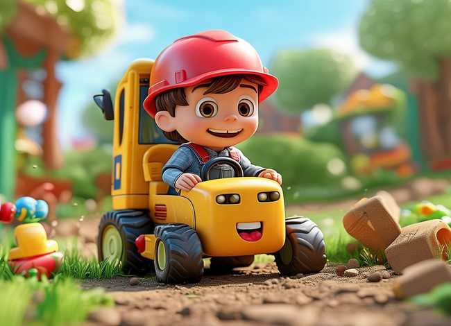 儿童挖土机故事视频；挖土机儿童故事视频动画