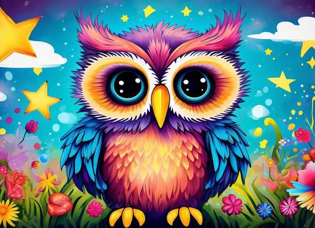 猫头鹰儿童画作品 猫头鹰儿童画 作品