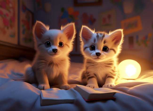 儿童睡前故事猫和狗；睡前故事小狗和小猫的故事