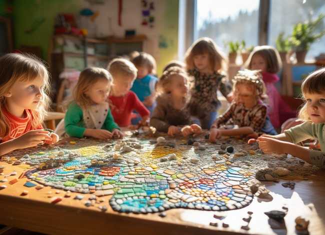 幼儿石头拼图；幼儿园石头拼图