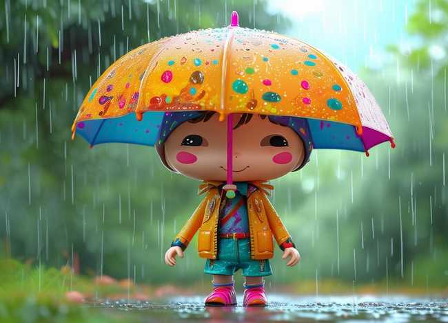 儿童雨伞故事动画片（雨伞儿童绘画）