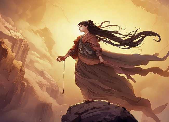 女娲补天插画彩绘连环画，女娲补天手绘连环画