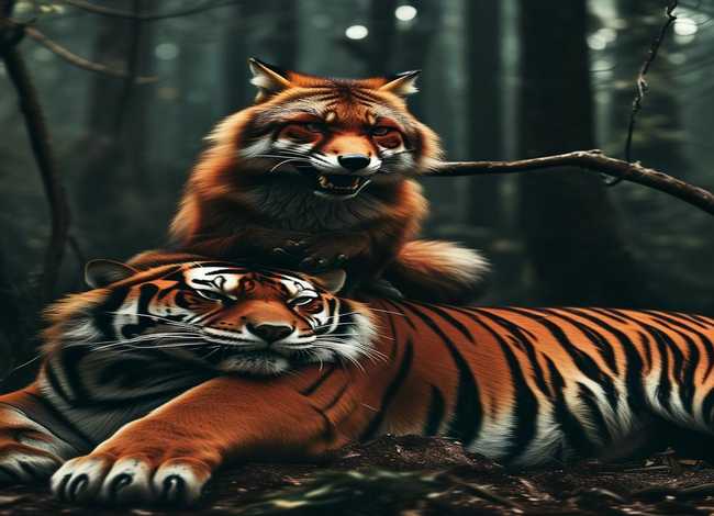 狐假虎威寓言故事绘画（狐假虎威寓言故事绘画图片大全）